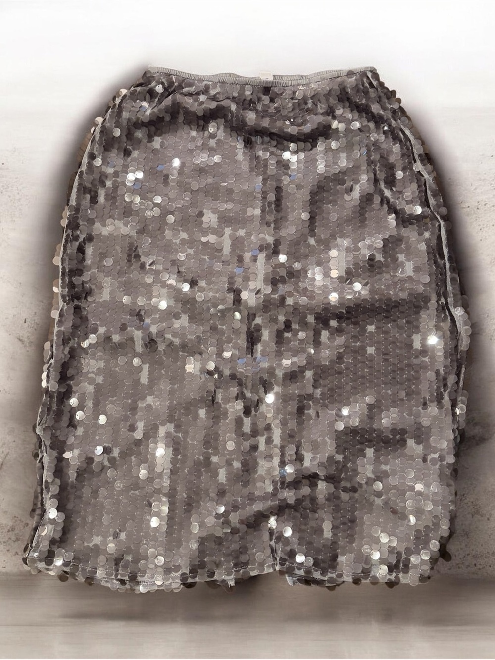 Old Navy Silver Sequin Pencil Skirt